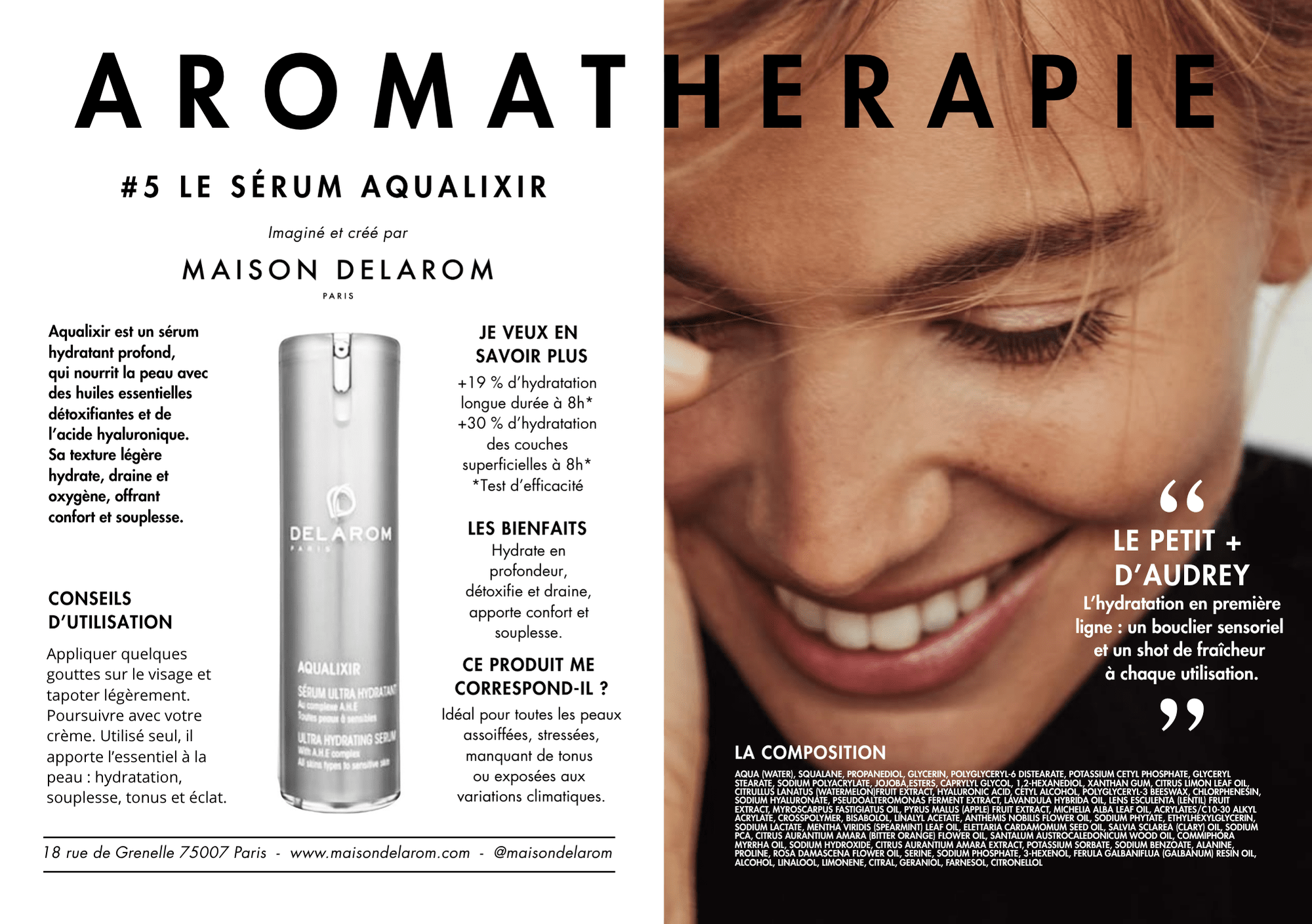 POCHETTE RITUEL NOMADE AROMATHERAPIE #5 : SERUM AQUALIXIR huile visage MAISON DELAROM